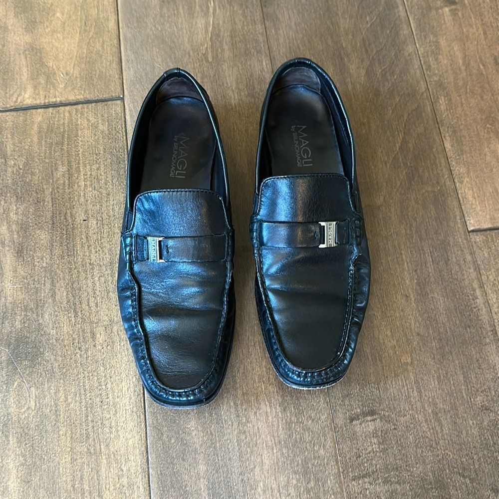 Bruno Magli Davee Black Leather Loafers 8.5